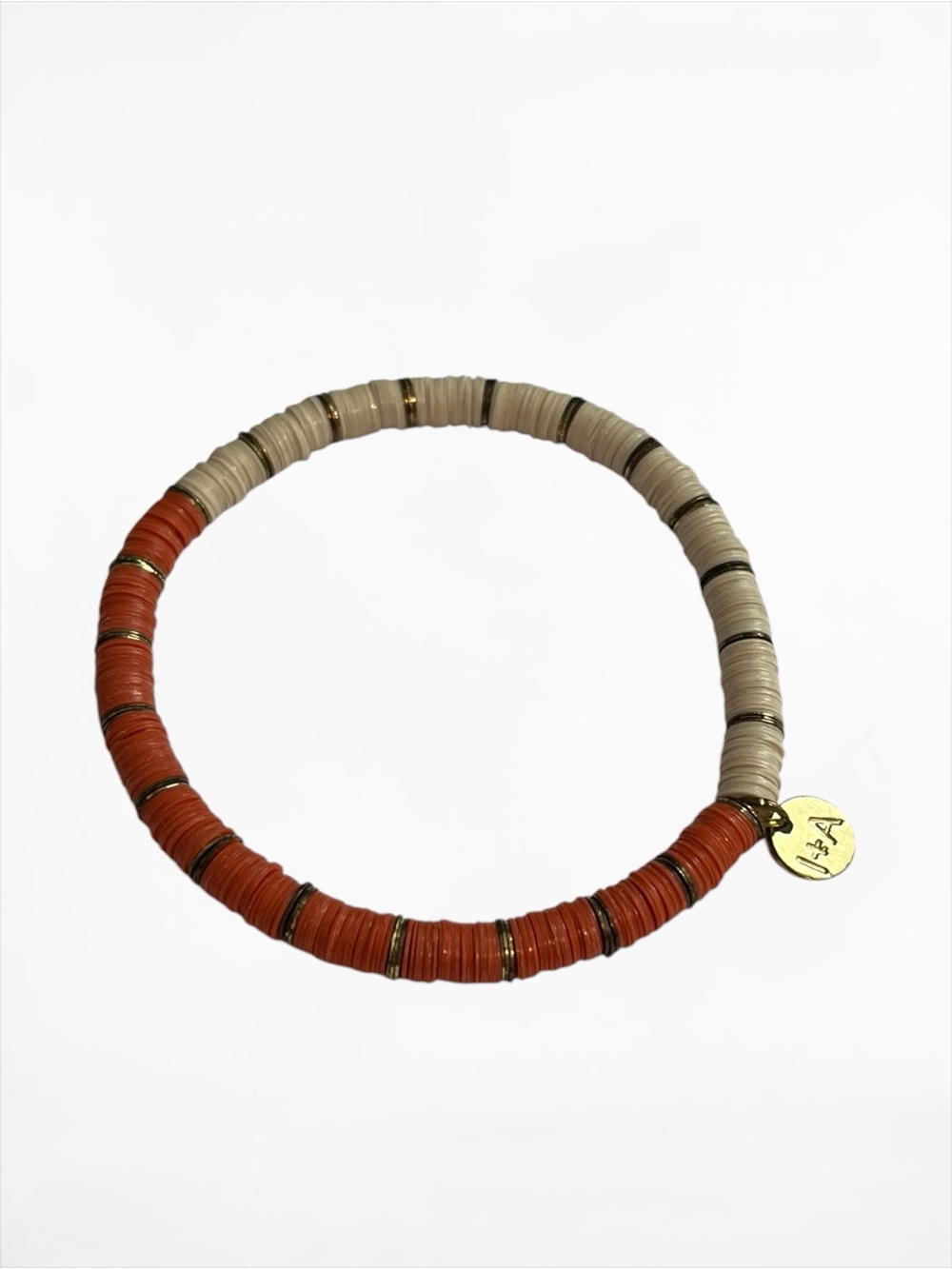 🍭5 for $20🍭 Ink + Alloy Double Tone Heishi Disk Beaded Bracelet CC X